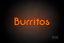 "Burritos" (Mountain font) - LED neon sign