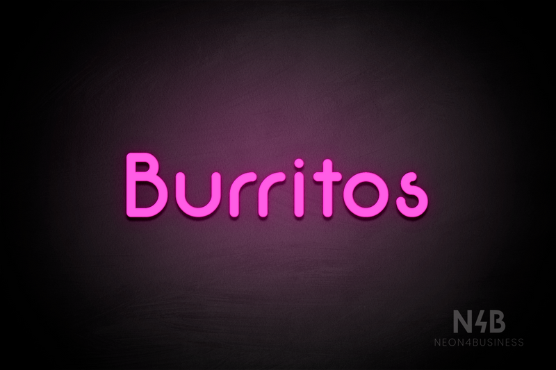 "Burritos" (Mountain font) - LED neon sign