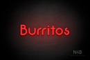 "Burritos" (Mountain font) - LED neon sign