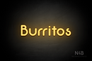 "Burritos" (Mountain font) - LED neon sign