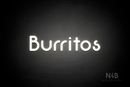 "Burritos" (Mountain font) - LED neon sign
