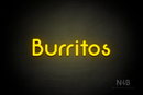 "Burritos" (Mountain font) - LED neon sign