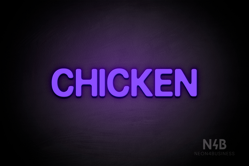 "CHICKEN" (Adventure font) - LED neon sign