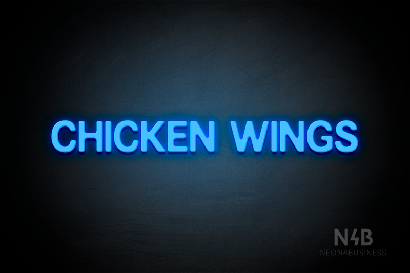 "CHICKEN WINGS" (Adventure font) - LED neon sign