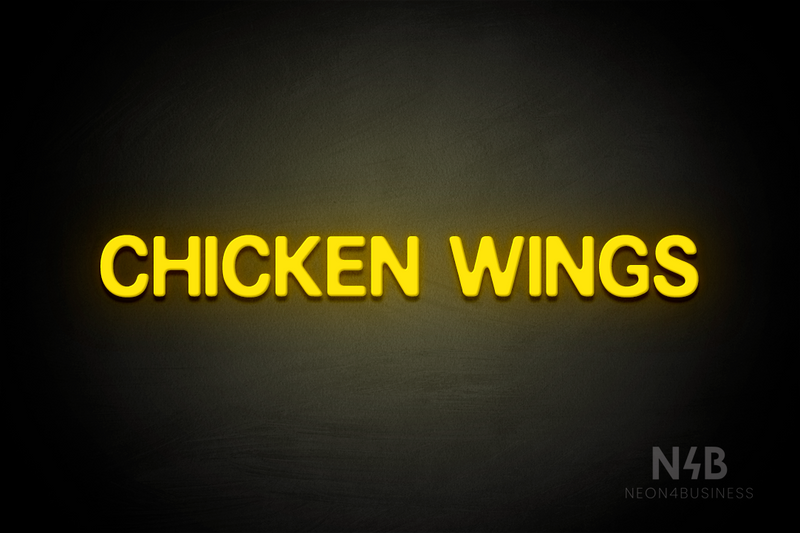 "CHICKEN WINGS" (Adventure font) - LED neon sign