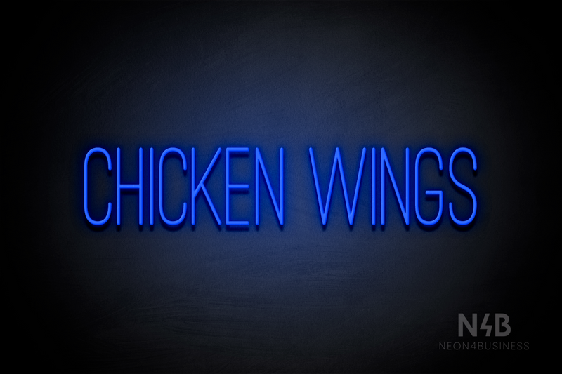 "CHICKEN WINGS" (Diamond font) - LED neon sign