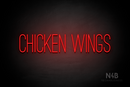 "CHICKEN WINGS" (Diamond font) - LED neon sign