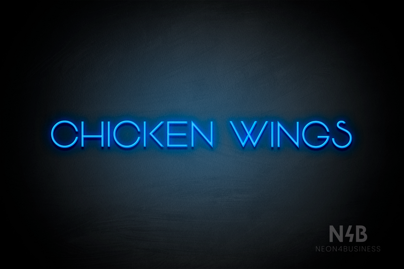 "CHICKEN WINGS" (Reason font) - LED neon sign