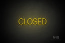 "CLOSED" (capitals, Intro Cond font) - LED neon sign