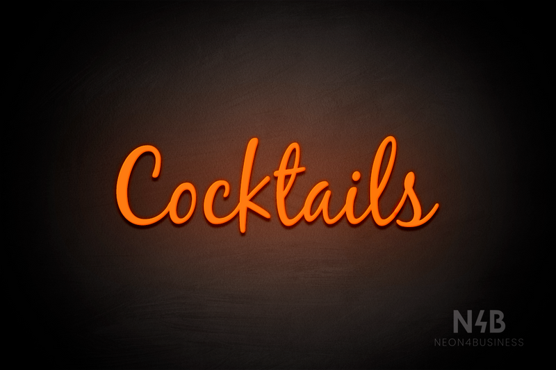 "Cocktails" (Notes font) - LED neon sign