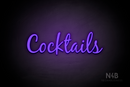 "Cocktails" (Notes font) - LED neon sign