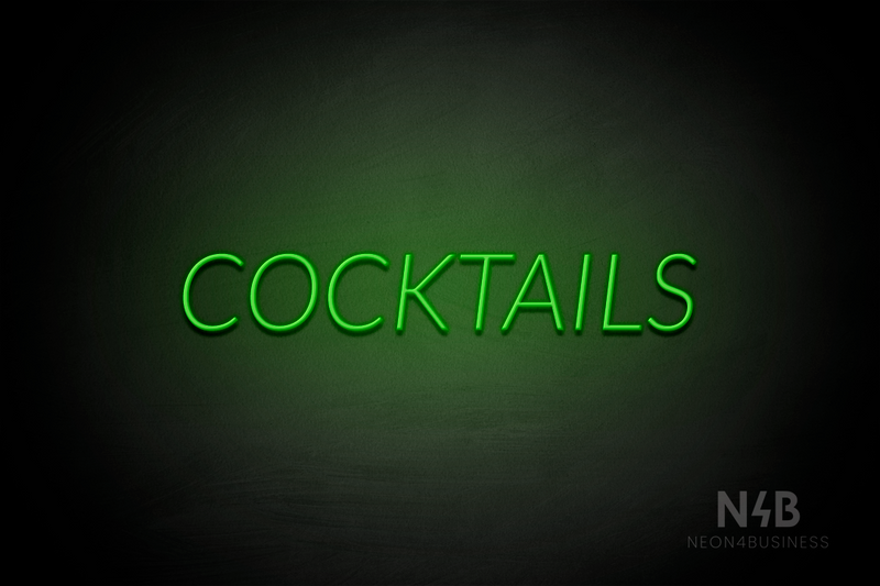 "COCKTAILS" (Optika font) - LED neon sign