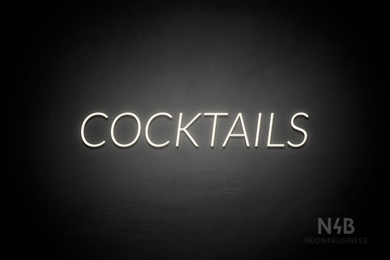 "COCKTAILS" (Optika font) - LED neon sign