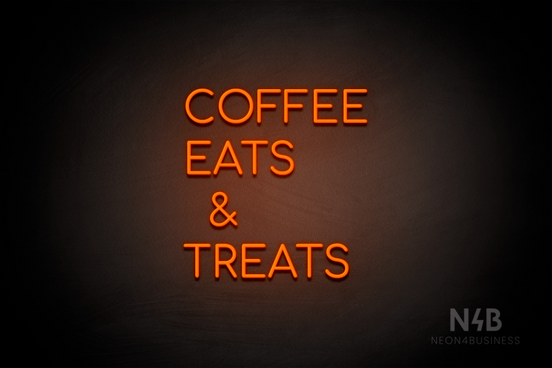 "COFFEE EATS & TREATS" (Cooper font) - LED neon sign
