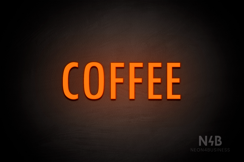 "COFFEE" (Fritz condensed font) - LED neon sign