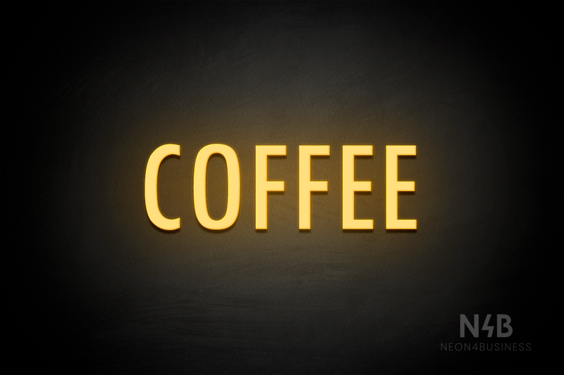 "COFFEE" (Fritz condensed font) - LED neon sign