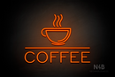 "COFFEE" cup on top (One Day font) - LED neon sign