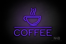 "COFFEE" cup on top (One Day font) - LED neon sign