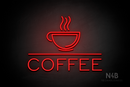 "COFFEE" cup on top (One Day font) - LED neon sign