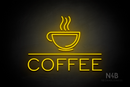 "COFFEE" cup on top (One Day font) - LED neon sign