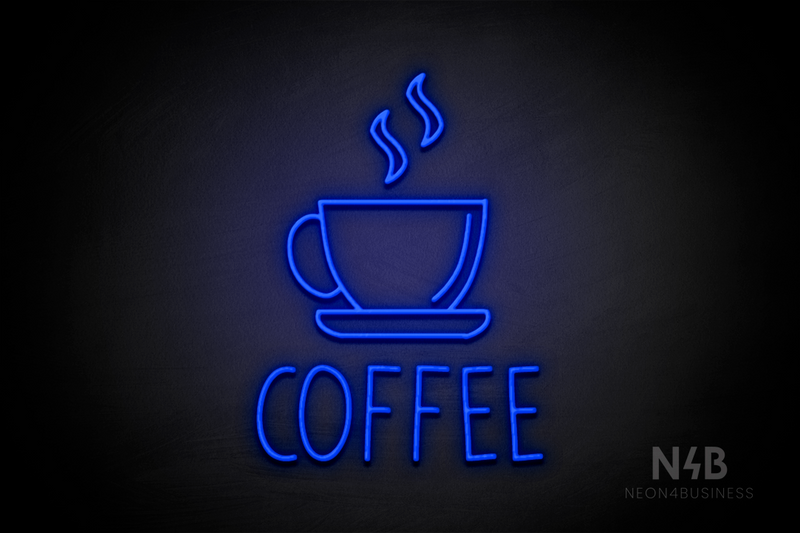 "COFFEE" cup on top (Star font) - LED neon sign