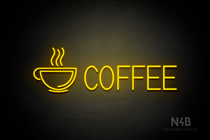 "COFFEE" left side cup (Bright Sky font) - LED neon sign