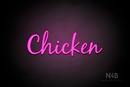 "Chicken" (Notes font) - LED neon sign