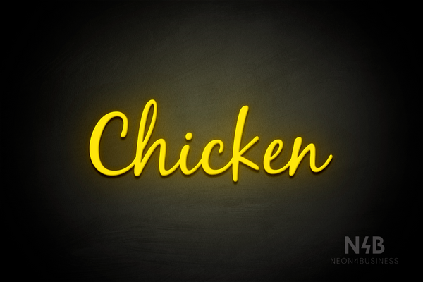 "Chicken" (Notes font) - LED neon sign