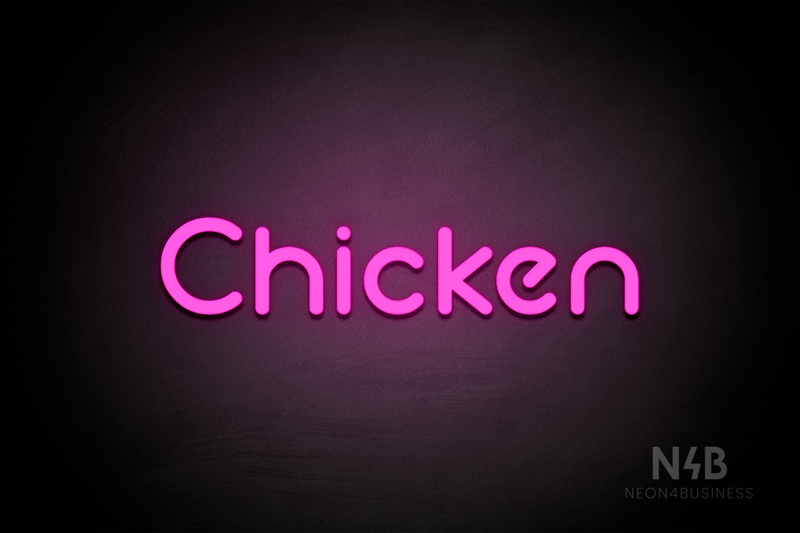 "Chicken" (Mountain font) - LED neon sign