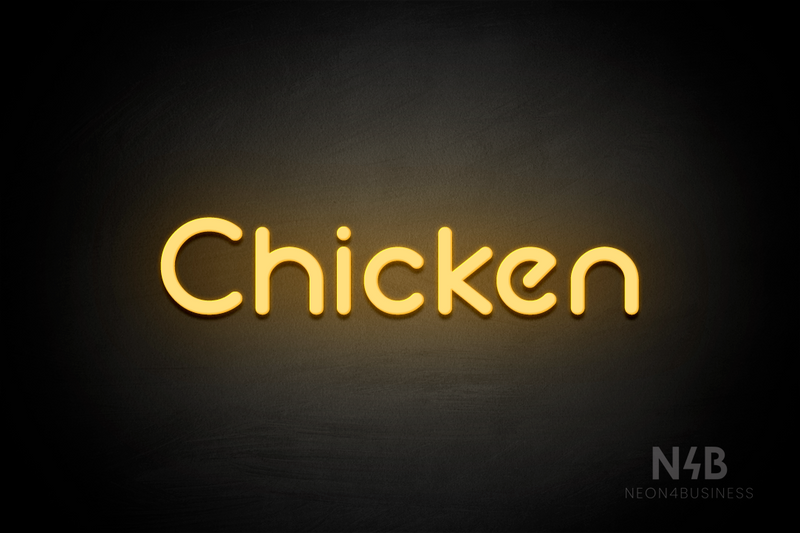 "Chicken" (Mountain font) - LED neon sign