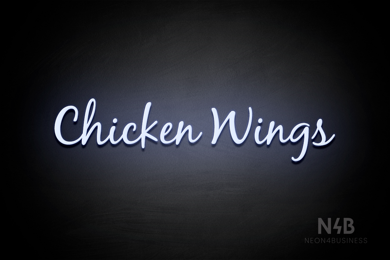 "Chicken Wings" (Notes font) - LED neon sign