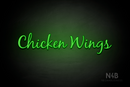 "Chicken Wings" (Notes font) - LED neon sign