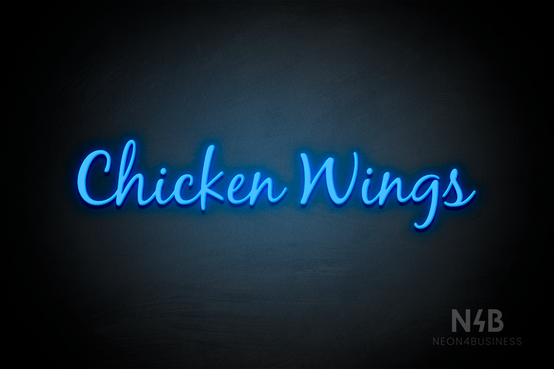 "Chicken Wings" (Notes font) - LED neon sign