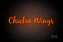 "Chicken Wings" (Notes font) - LED neon sign