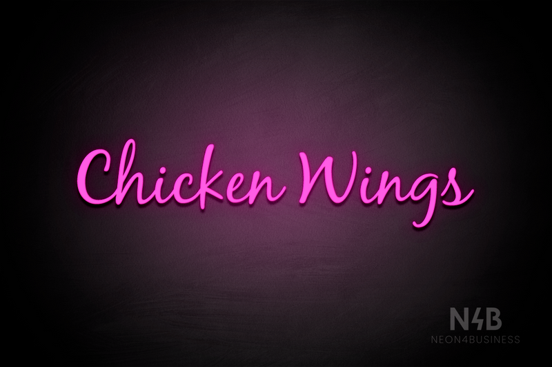 "Chicken Wings" (Notes font) - LED neon sign