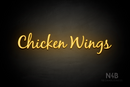"Chicken Wings" (Notes font) - LED neon sign
