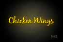"Chicken Wings" (Notes font) - LED neon sign