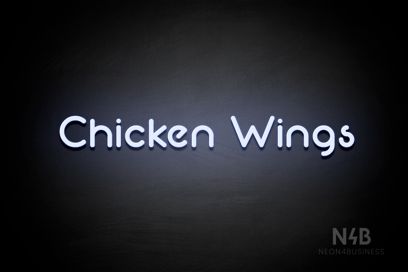 "Chicken Wings" (Mountain font) - LED neon sign