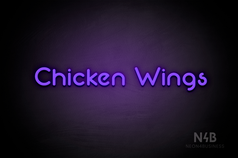 "Chicken Wings" (Mountain font) - LED neon sign
