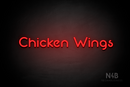 "Chicken Wings" (Mountain font) - LED neon sign