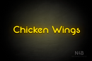 "Chicken Wings" (Mountain font) - LED neon sign