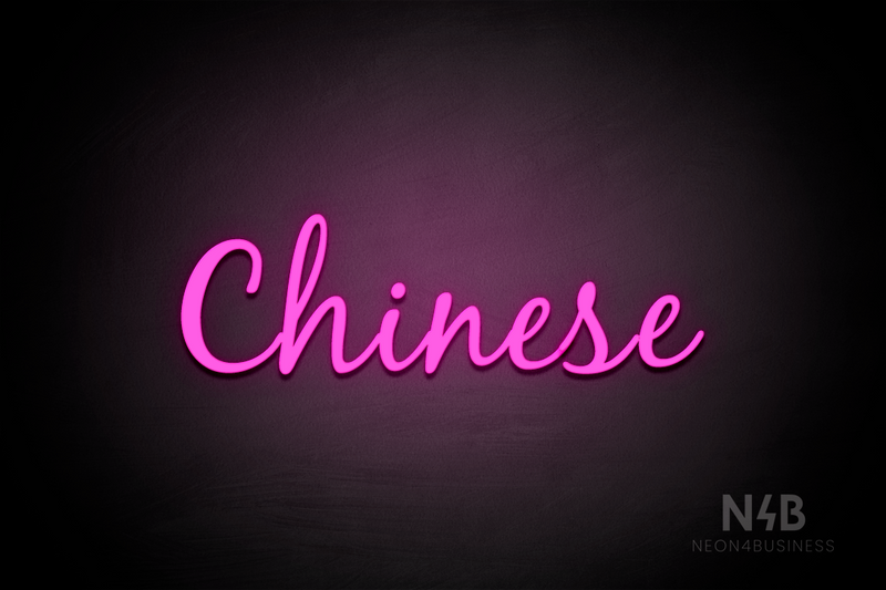 "Chinese" (Notes font) - LED neon sign