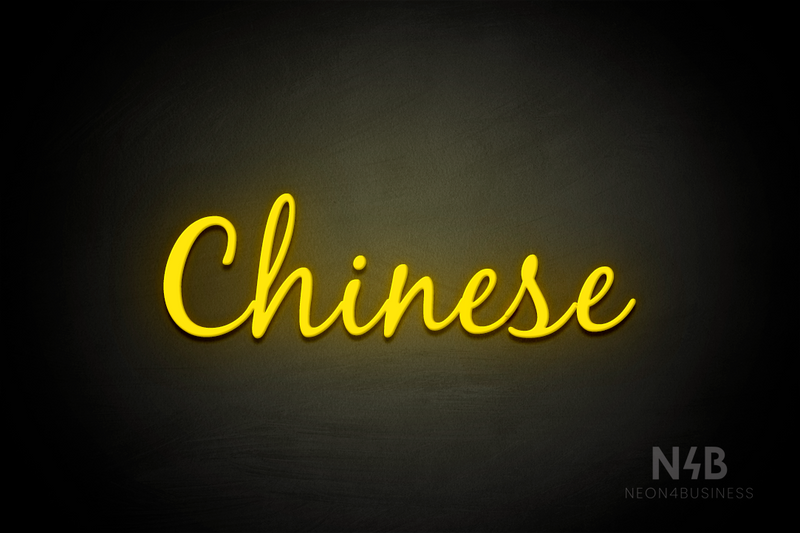 "Chinese" (Notes font) - LED neon sign