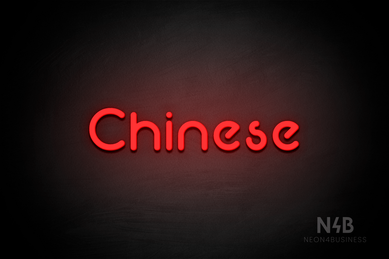 "Chinese" (Mountain font) - LED neon sign