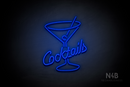 "Cocktails" glass (Custom font) - LED neon sign