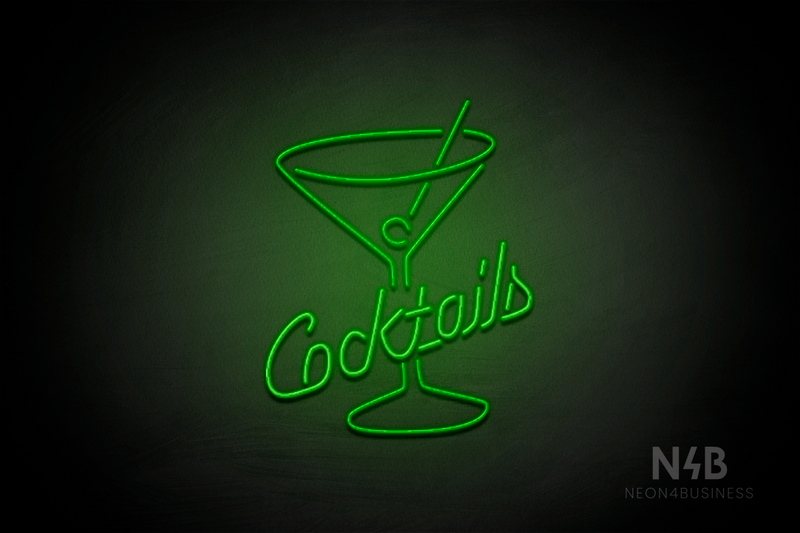 "Cocktails" glass (Custom font) - LED neon sign