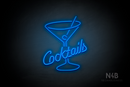 "Cocktails" glass (Custom font) - LED neon sign