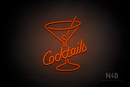 "Cocktails" glass (Custom font) - LED neon sign