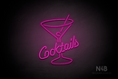 "Cocktails" glass (Custom font) - LED neon sign