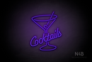 "Cocktails" glass (Custom font) - LED neon sign
